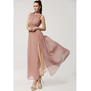 Color Party Womens Fashion Bohemia Strap Dress (Brown)