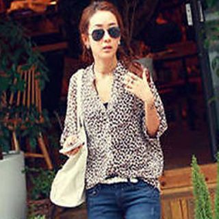 BeiYan Womens Fashion Sexy Leopard Casual Shirt(Screen Color)