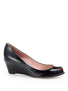 Gucci Charlene Patent Leather Wedge Pumps