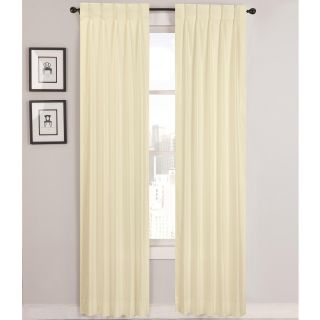 Supreme Palace Antique Satin Pinch Pleat Thermal Curtain Panel Pair, Ivory