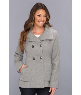 Jessica Simpson Short Double Breasted Coat Womens Coat (Gray)