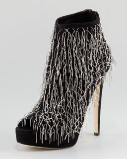 Twinkle Chain Fringe Suede Bootie