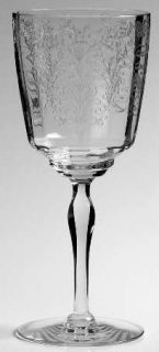 Tiffin Franciscan Cordelia Clear Water Goblet   Stem #048/15048     Etched