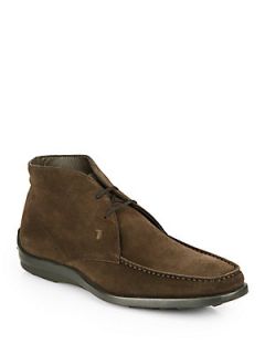 Tods Suede Lace Up Ankle Boots   Dark Brown : Tods Shoes