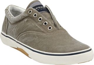 Mens Sperry Top Sider Halyard Laceless Canvas   Salt Washed Chocolate Fashion S