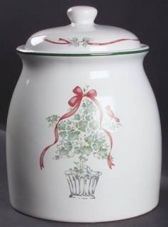 Corning Callaway Holiday Cookie Jar and Lid, Fine China Dinnerware   Corelle,Tre