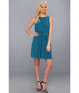 Jessica Simpson Sleeveless Blouson Pleated Dress w/ Back Bodice Detail Womens Dress (Blue)