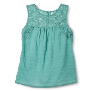 Xhilaration Juniors Crochet Trim Top   Turquoise XXL(19)