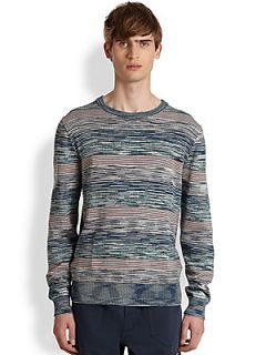YMC Space Dye Striped Sweater   Brown