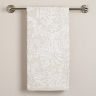 Alexandra Sculpted Linen Bath Towel   World Market