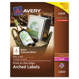 Avery Labels: Textured Arched Easy Peel Labels, 4 3/4 x 3 1/2, White (22826)