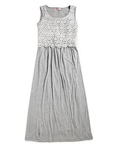 Design History Girls Lace Maxi Dress   Grey