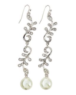 Pearly Crystal Vine Drop Earrings