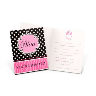 Diva Zebra Print Invitations