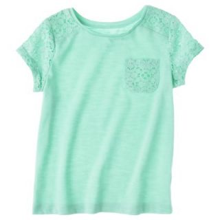 Cherokee Infant Toddler Girls Short Sleeve Tee   Mint Green 18 M