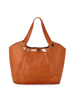 Iron Horse Studded Leather Tote Bag, Whiskey