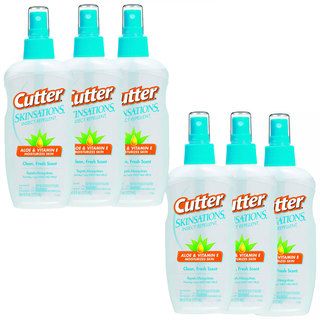 Cutter Skinsations 6 ounce Insect Repellent Spray (pack Of 6) (6 ouncesQuantity: Six (6)Clean, fresh scentContains aloe and Vitamin EMoisturizes skinDue to the personal nature of this product we do not accept returns.Due to manufacturer packaging changes,