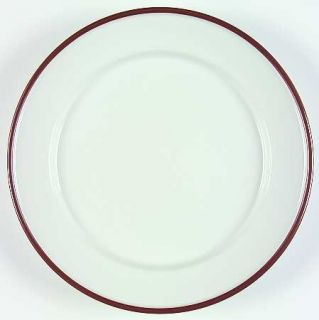 Royal Copenhagen Domino Dinner Plate, Fine China Dinnerware   White, Brown Trim