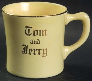 Homer Laughlin  Tom&Jerry Mug, Fine China Dinnerware   Gold Band,Words Tom&Jerr