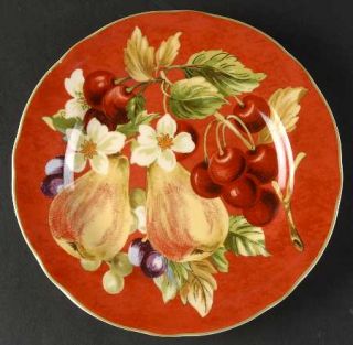 Noble Excellence Fruit Amore Salad Plate, Fine China Dinnerware   Fruit,White Fl