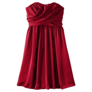 TEVOLIO Womens Plus Size Satin Strapless Dress   Red Stoplight   16W