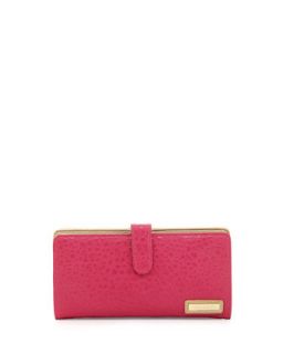 Shine On Pebbled Faux Leather Zip Wallet, Fuchsia