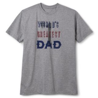 Mens Fathers Day Worlds Greatest Dad Tee Shirt   Gray M