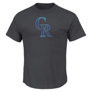 MLB Mens Colorado Rockies Crew Neck T Shirt   Grey (S)