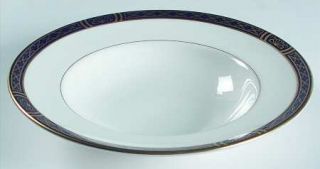 Royal Worcester Mountbatten Cobalt Blue Rim Soup Bowl, Fine China Dinnerware   C
