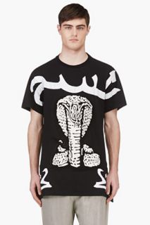 Ktz Black Oversized Cobra Appliqu T_shirt