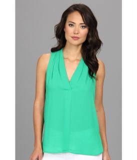 Vince Camuto S/L V Neck Blouse Womens Blouse (Green)