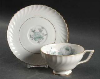 Royal Bayreuth First Love Footed Cup & Saucer Set, Fine China Dinnerware   Gray