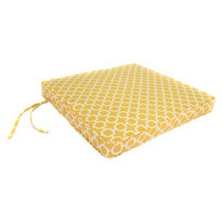 Outdoor Seat Cushion   Yellow/White Geometric 21.5x18.5