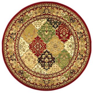 Lyndhurst Collection Multicolor/ Red Rug (53 Round)