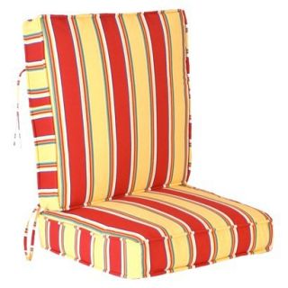 Outdoor Conversation/Deep Seating Cushion   Yellow/Red Stripe