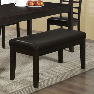 Monarch Cappuccino Dark Brown Faux Leather Dining Bench   I 1963