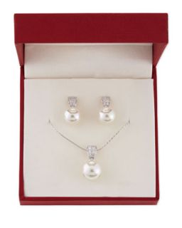 Pearl Earrings & Necklace Boxed Set