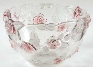 Mikasa Bella Rosa Pink Frost Round Bowl   Giftware,Raised Pink Roses&Frosted Lea