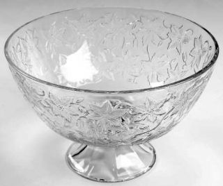 Princess House Crystal Fantasia Compote   Clear,Pressed Dinnerware,Floral Design