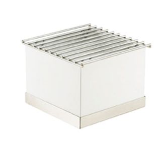 Cal Mil Luxe Chafer Alternative   12x12x8 1/4, White, Stainless Steel