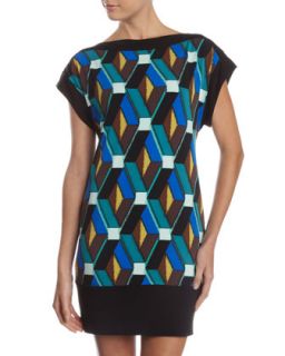 Geometric Print Shift Dress