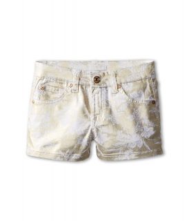 7 For All Mankind Kids Short in White Gold Girls Shorts (Gold)