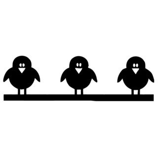 Cartoon Birds Childrens Black Vinyl Wall Decal Sticker (Glossy BlackEasy to applyTheme ChildrensDimensions 22 inches wide x 35 inches long )