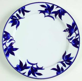 Pier 1 Ming Dinner Plate, Fine China Dinnerware   Blue Leaves & Flowers,Smooth,B