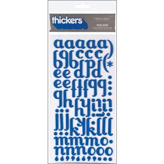 Thickers Chipboard Poolside Marine Glitter Alphabet Stickers Sheet